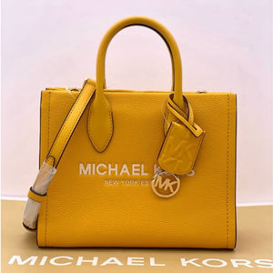 Michael Kors Mirella Small Shopper Top Zip Tote Crossbody Jasmine Yellow